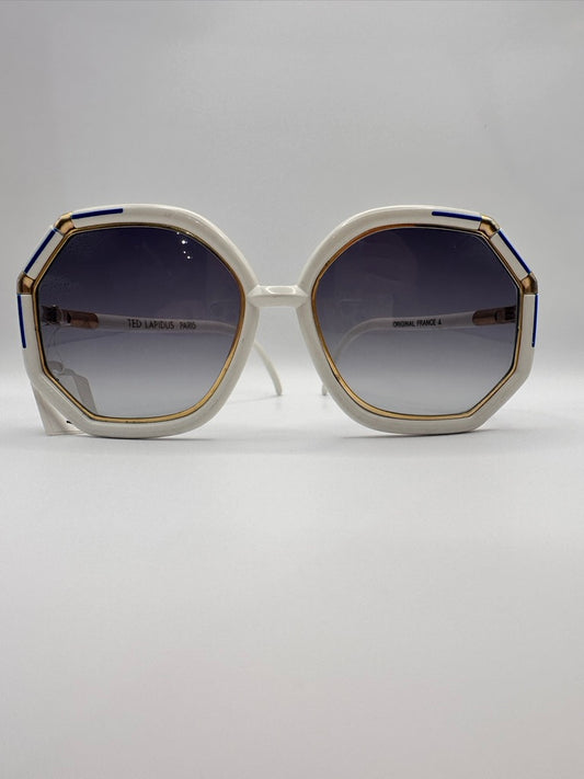White & Navy Ted Lapidus Vintage Sunglasses